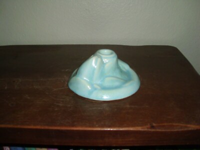 Vintage McCoy Pottery Light Blue Turquoise Tulip Candle Holder