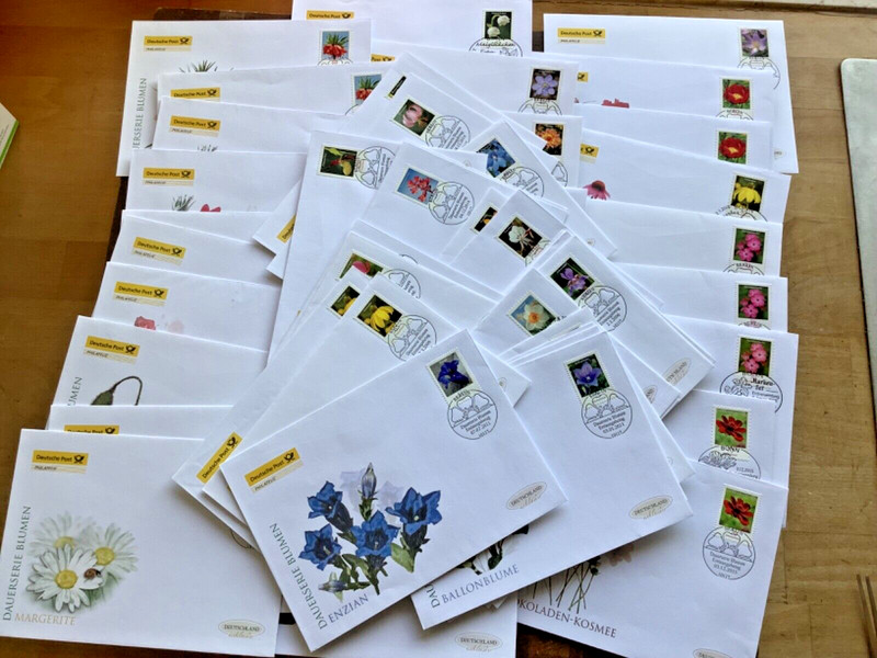 Blumen Fdc Posten.52 StÃ¼Ck .Nominale Mehr Als 65â¬