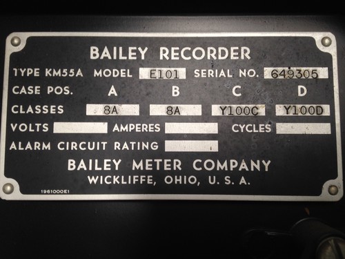 Bailey Chart Recorder KM55A M# E101