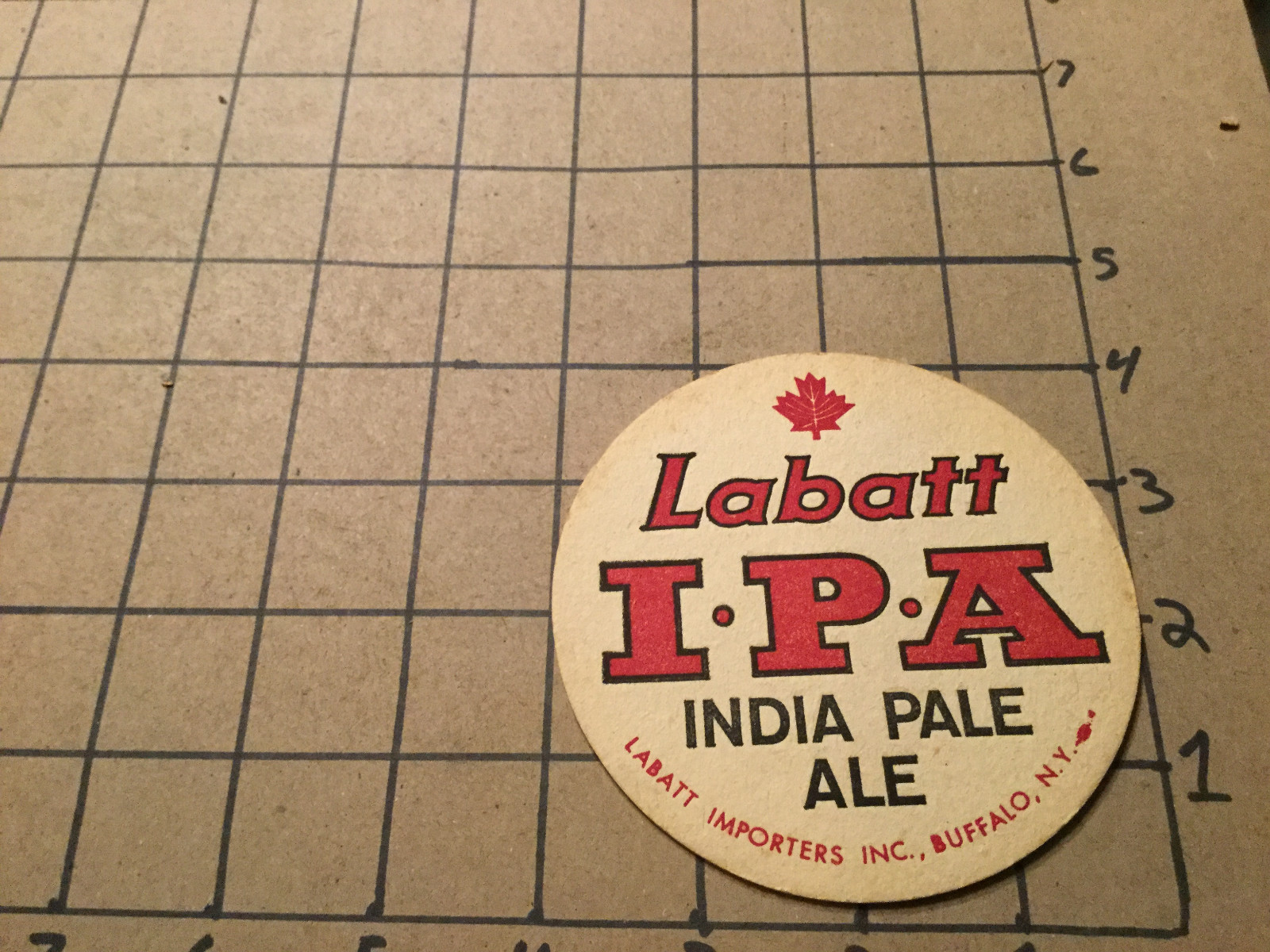 Vintage paper -- LABATT IPA India Pale Ale -- vintage Coaster - beer