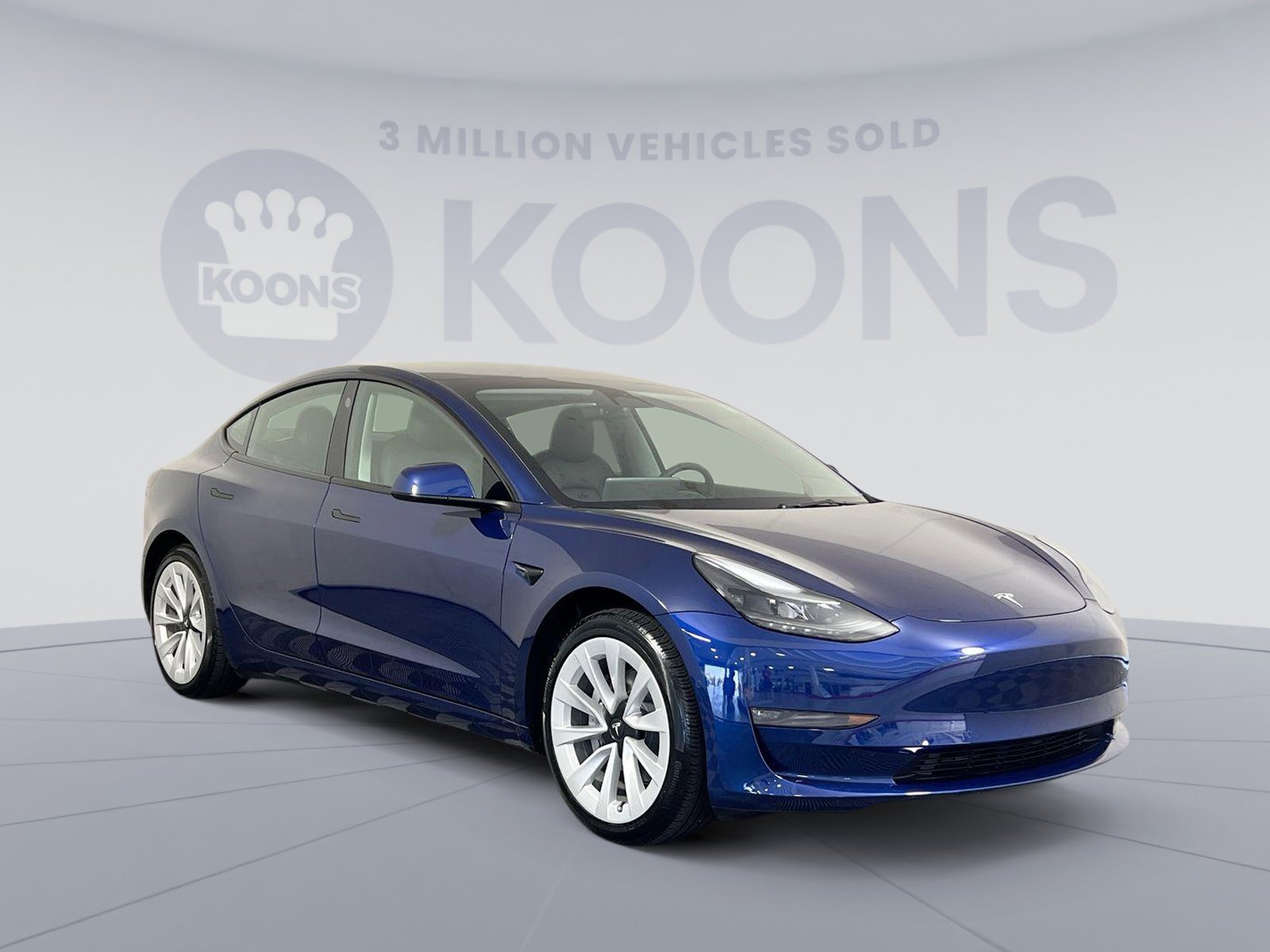 2022 Tesla Model 3 Long Range 2714 Miles Deep Blue Metallic Used