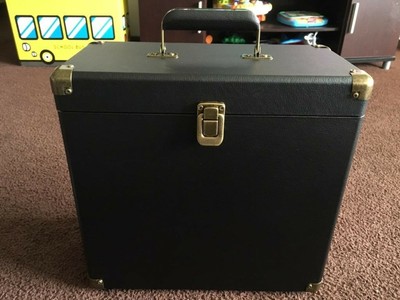 1byone Vinyl Record Storage Case for 30 Albums, Black BRAND NEW
