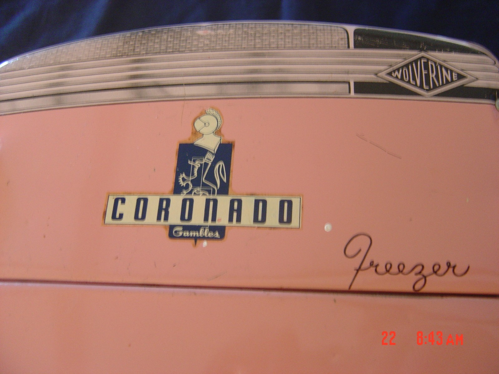 VTG Wolverine Child's Doll Pink Refrigerator Freezer USA Tin Litho CORONADO