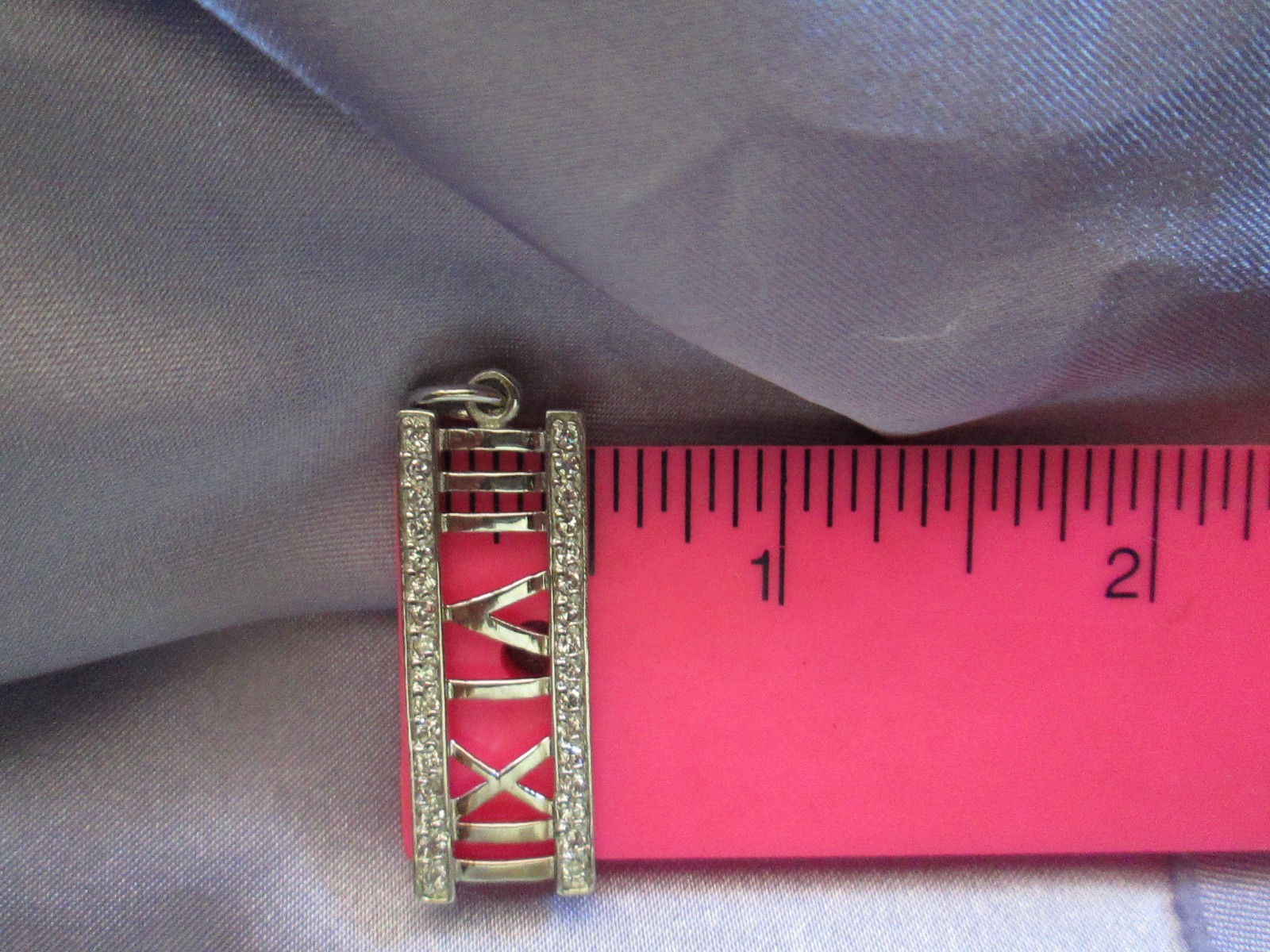 Unique Sterling Silver Ladder Pendant with Clear Stones