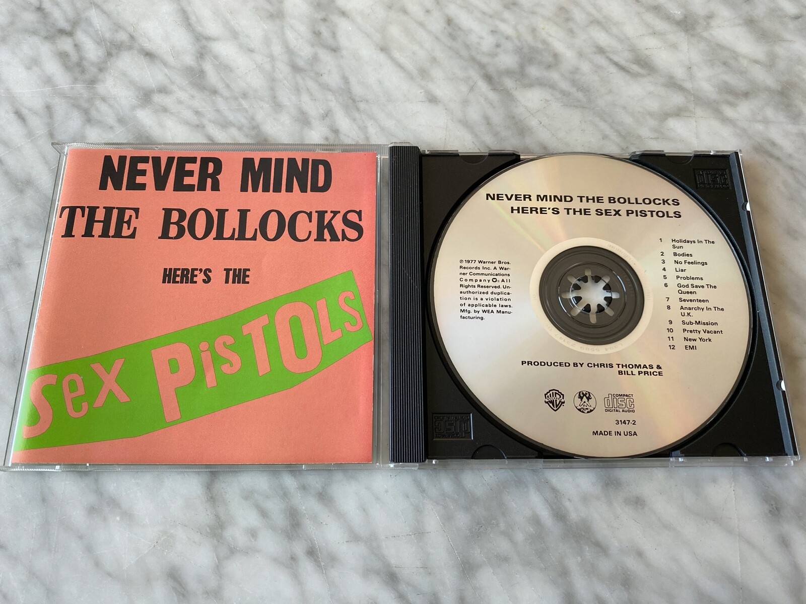 Sex Pistols Never Mind The Bollocks CD Warner 3147-2 Sid Sex Pistols Never Mind The Bollocks CD Warner 3147-2 Sid