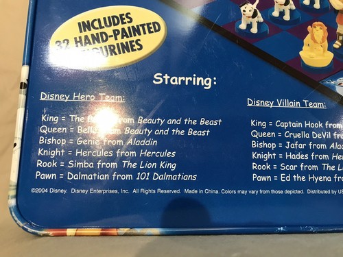 Complete Disney Chess Game Collector's Edition in Metal Tin