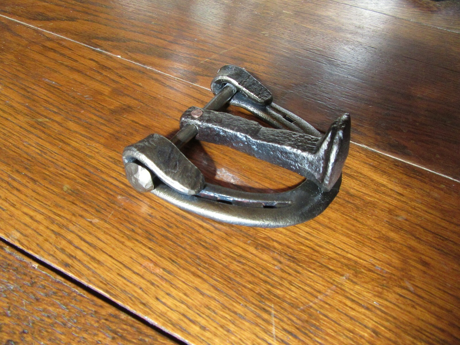 railroad spike /  Horseshoe  Door Knocker, Blacksmith made