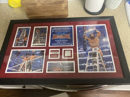 WWE Zack Ryder Signed Wrestlemania 32 Plaque Frame Matt