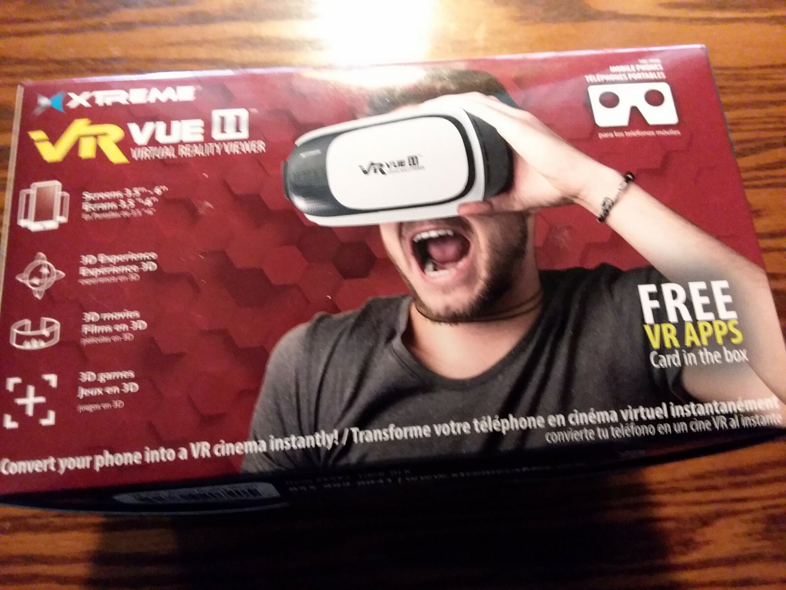 VR VUE 11 VIRTUAL REALITY VIEWER FREE APPS CARD INSIDE MOBILE PHONES-NEW