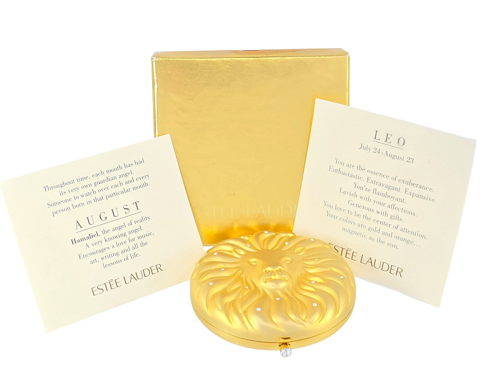 NEW ESTEE LAUDER "GOLDEN LEO" LUCCIDITY TRANSLUCENT PRESSED POWDER COMPACT ~ NIB