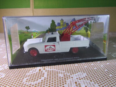 824Z Eligor Peugeot 404 Abschleppwagen Pick-Up Avia 1964 Weiß 1:43 + Schachtel