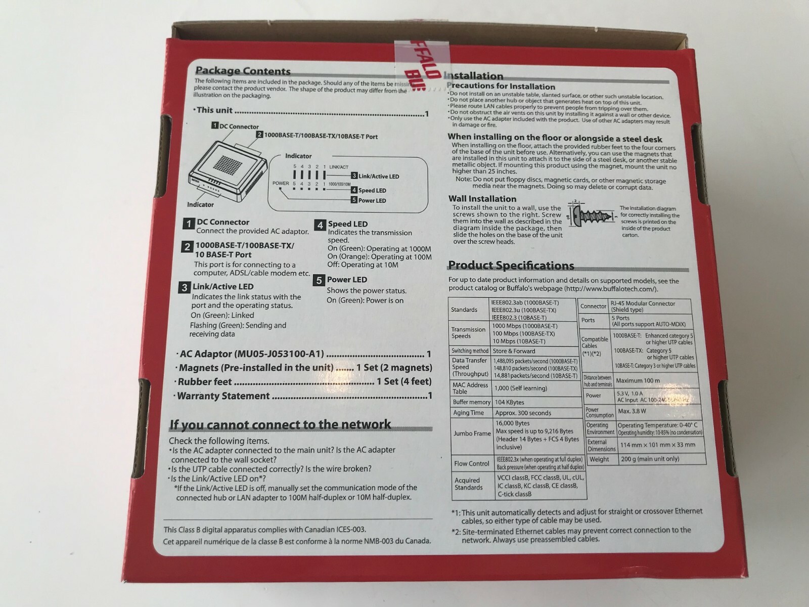 Buffalo Technology  (LSW3-GT-5EP/W) 5-Ports Switch