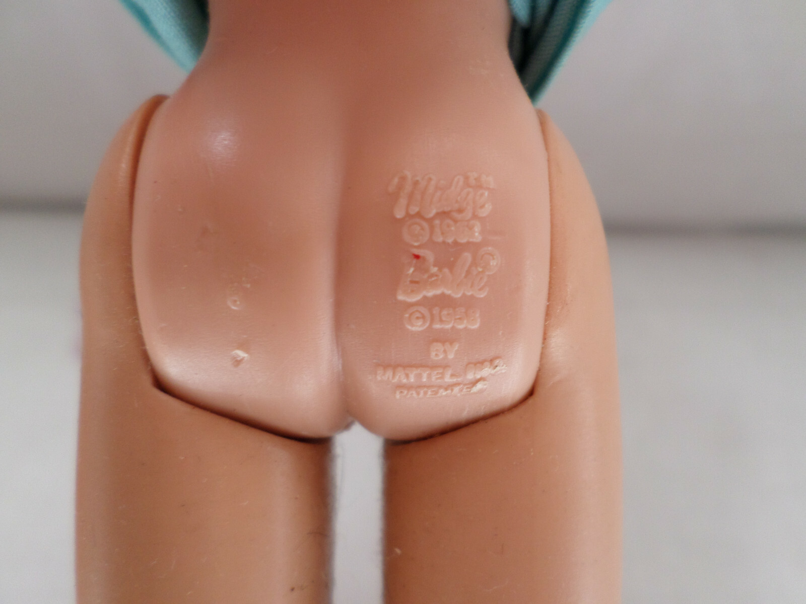 Vintage Midge Barbie Doll Black Hair wearing blue Dress ^^