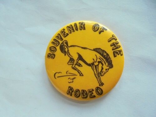 Cool Vintage Souvenir of the Rodeo Bucking Bronco Pinback Button