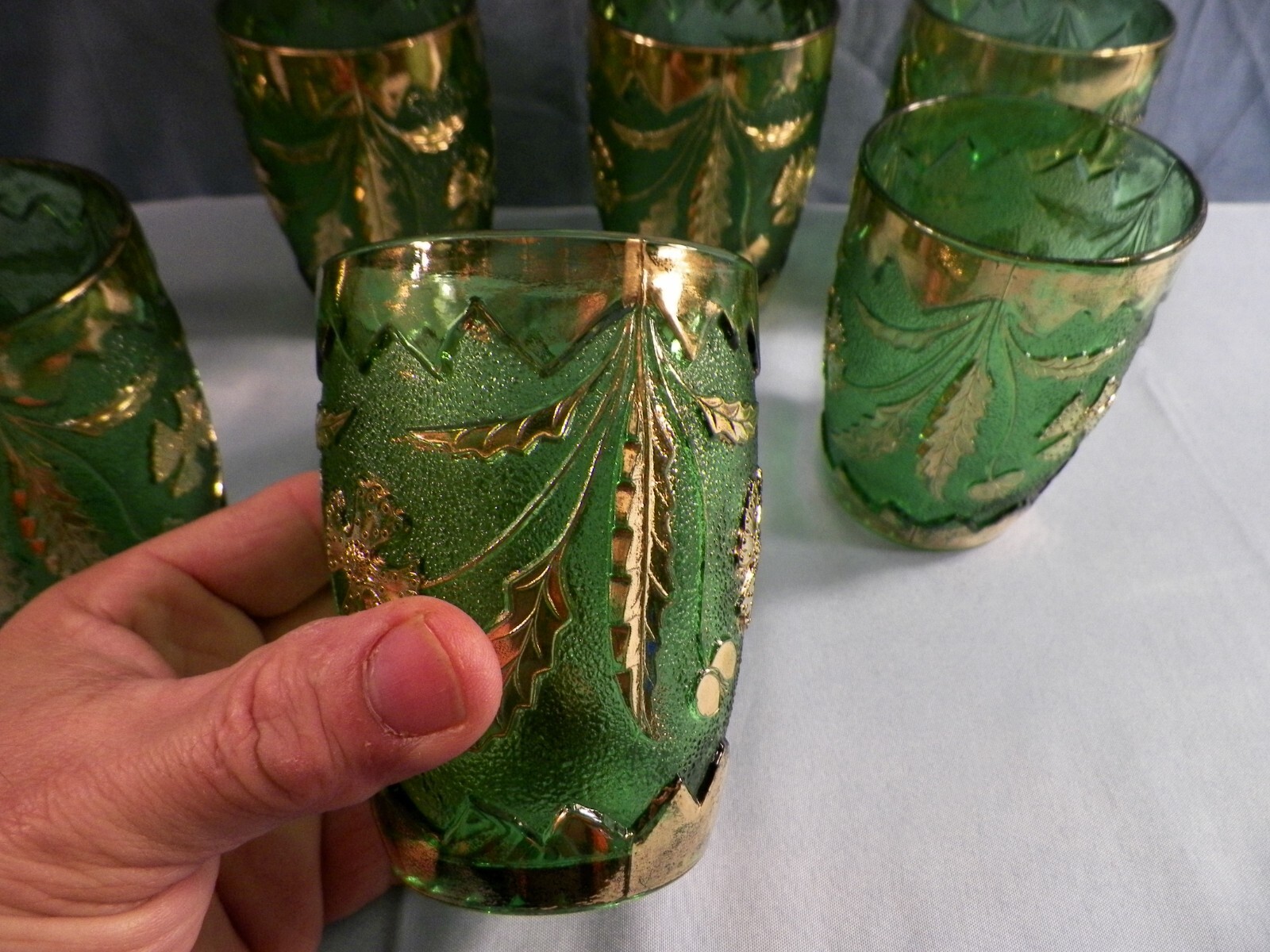 US Glass Green Glass Delaware Water Set - Pitcher & 6 Tumblers