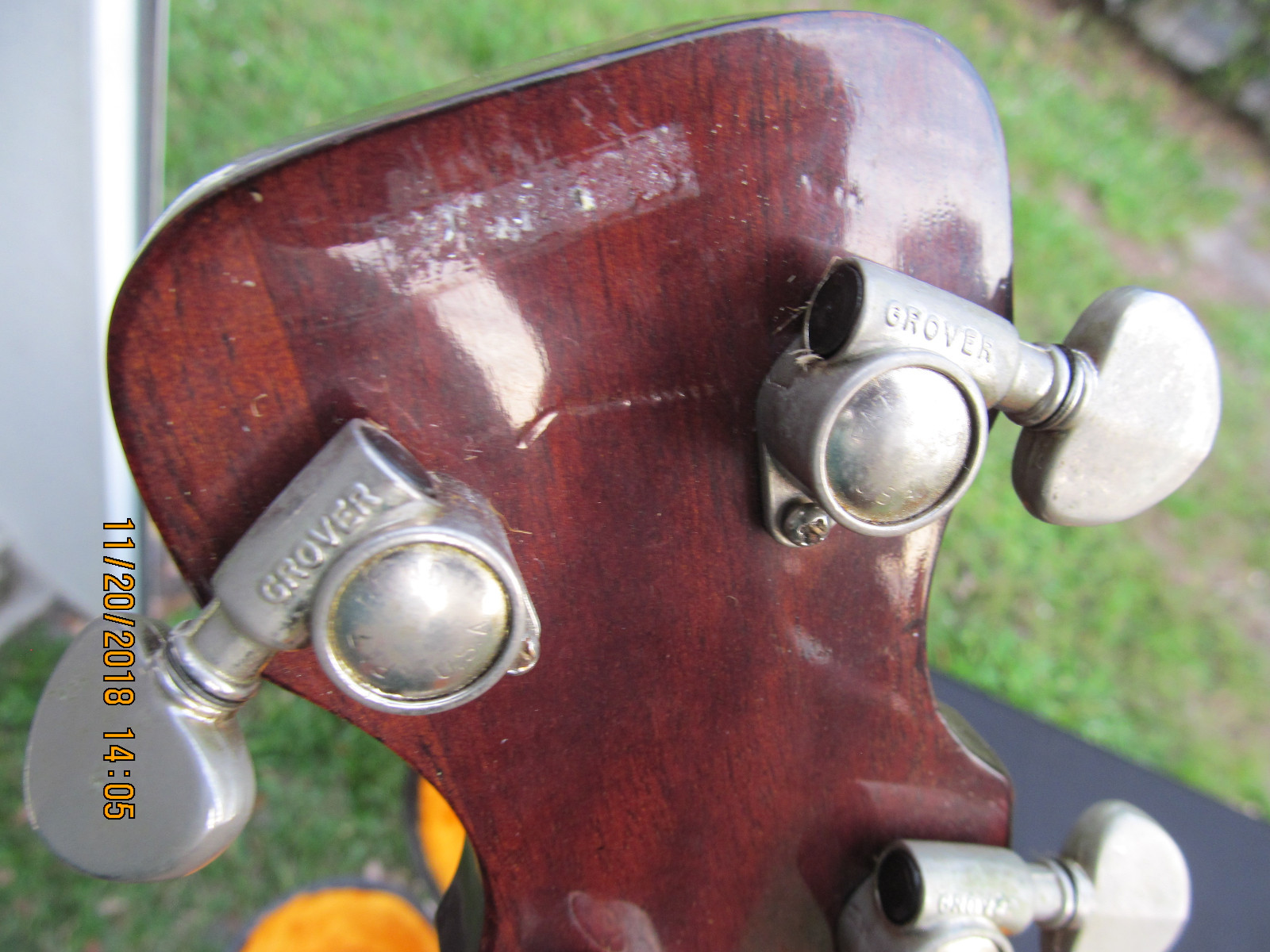 Vintage Aria 4 string Banjo & Hard case & Key Grover Tuners