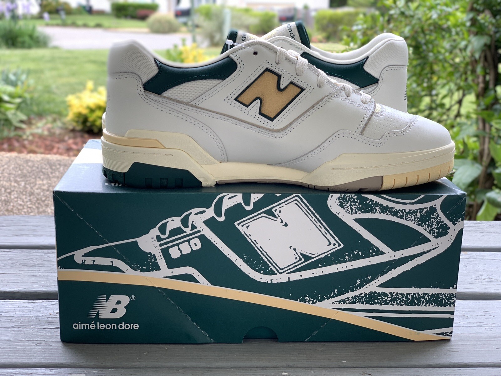 new balance 550 aime leon dore natural green