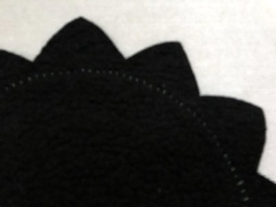 Vintage Handmade wool felt Santa Penny Rug Candle Mat finished Christmas