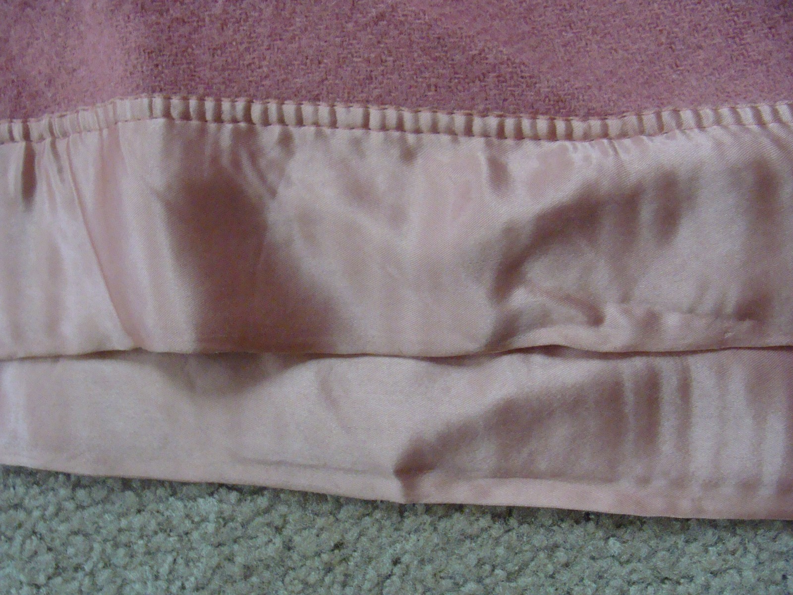 Vintage Wool Blanket Soft Pink 74W x 84L Full Queen Good Condition Lightweight