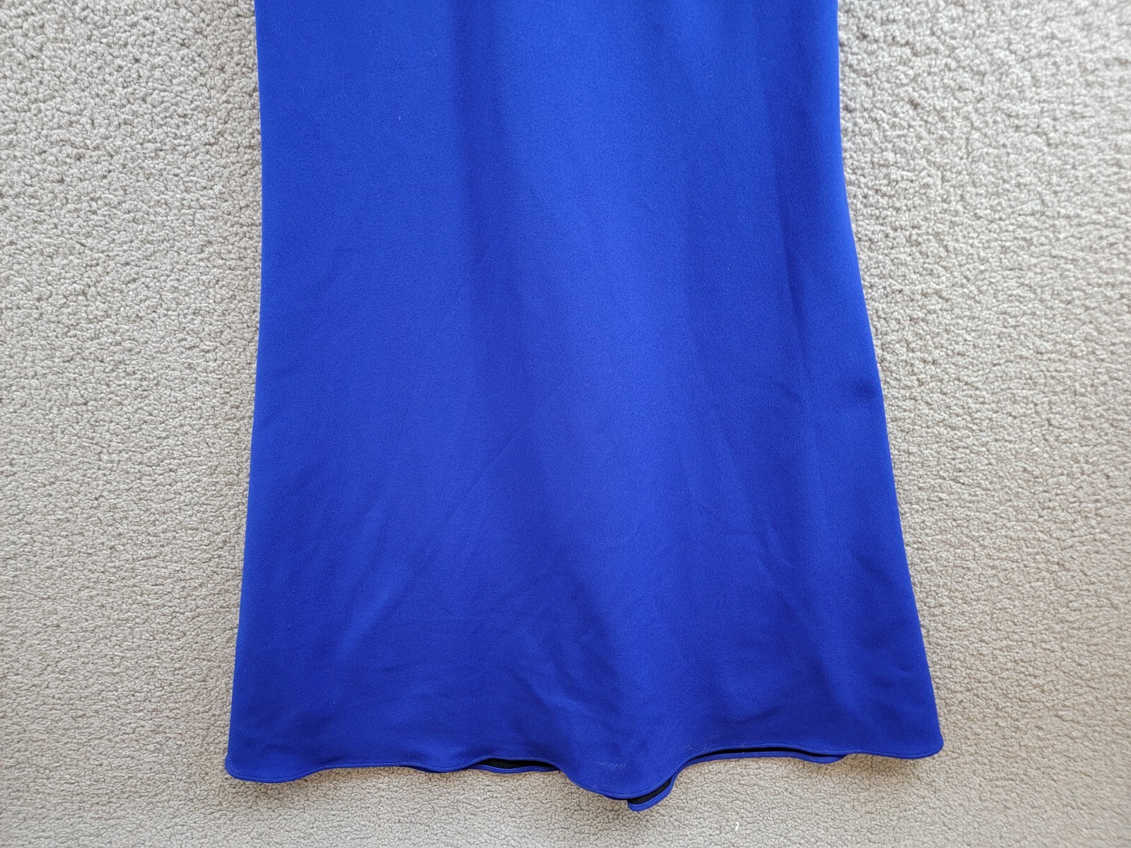 AQUA Formal Off-the-Shoulder Scuba Crepe Gown Women's 0 Marine Back Zip Closure - Picture 4 of 15