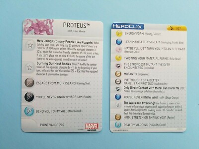 HeroClix replacement card - for Proteus #057 (from Uncanny X-Men set)