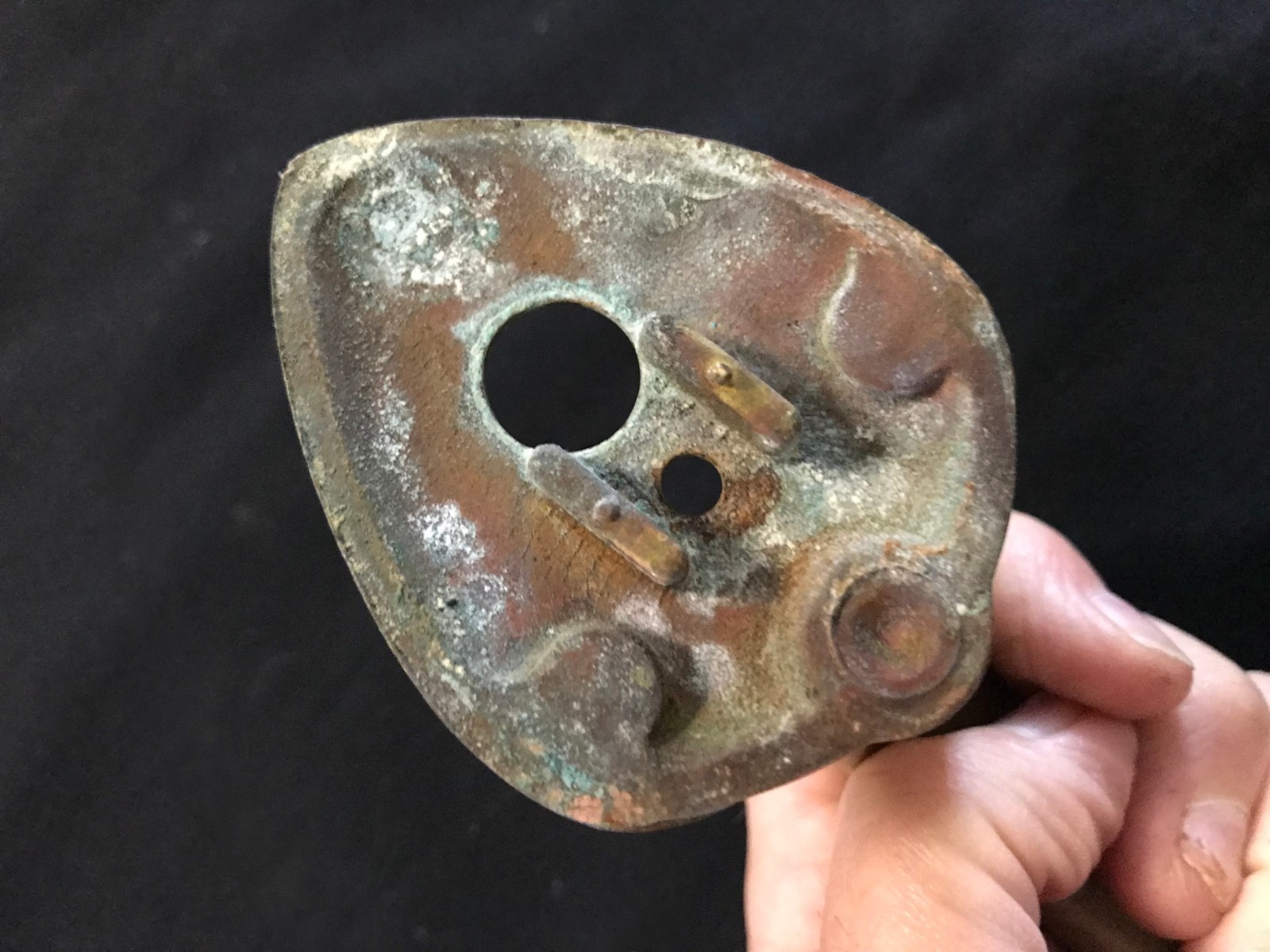 Vintage Brass Door Handle Barn Door Pub Has Hole for Lock & Piece for Deadbolt