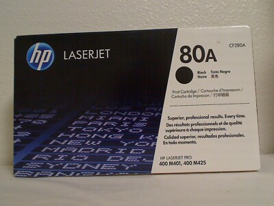 HP 80A Laserjet CF280A Black Print Toner Cartridge New Sealed Box