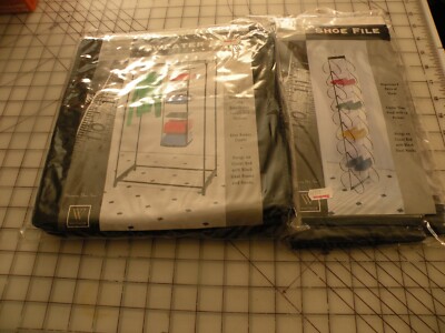 2 NEW IN PACKAGE WHITMOR EBONY CRYSTAL COLLECTION CLEAR SWEATER BAG & SHOE FILE