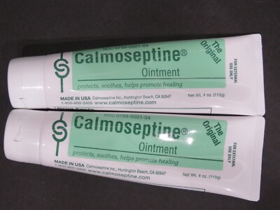 Calmoseptine Ointment 4 oz Tubes Sealed Made in USA  2 Tubes Skin Irritation