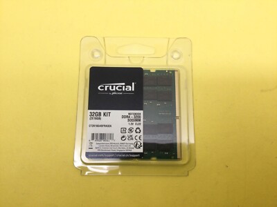 Crucial 32GB (2x16GB) DDR4 3200MHz SODIMM Laptop Memory KIT CT2K16G4SFRA32A New