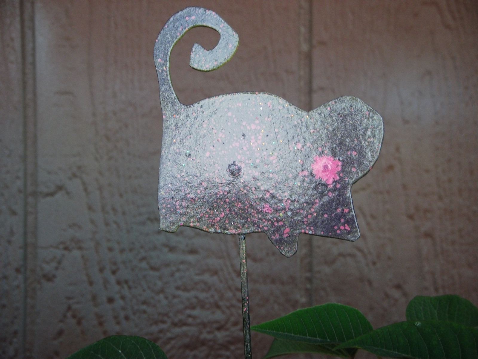Mouse Plant Yard Garden Stake Handmade from Scrap metal 3