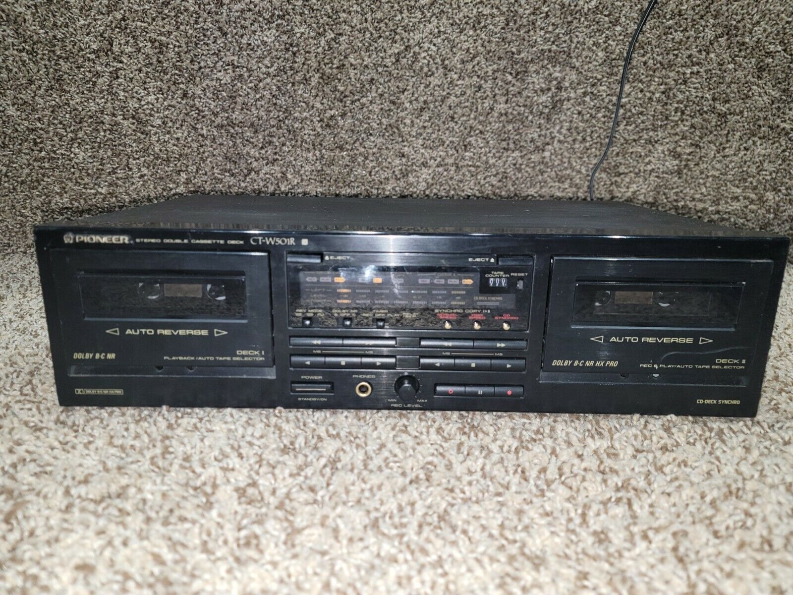 Vintage Pioneer CT-W501R Stereo Double Cassette Tape Deck Vintage Pioneer CT-W501R Stereo Double Cassette Tape Deck