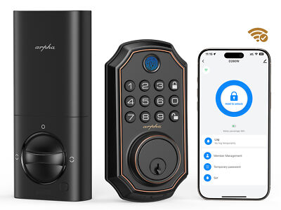 ARPHA WiFi Control Fingerprint Smart Door Lock Keyless Keypad Deadbolt APP D280W