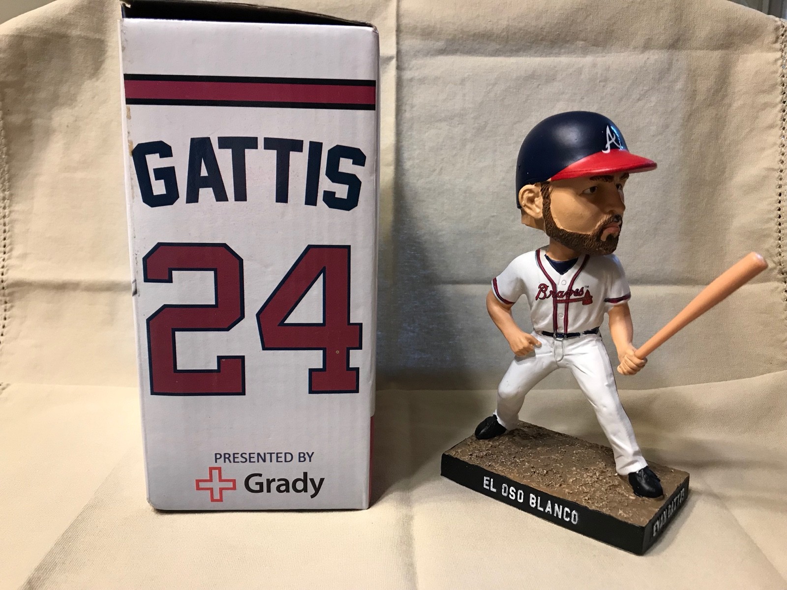 Evan Gattis Atlanta Braves Bobblehead El Oso Blanco NEW Mint in Box