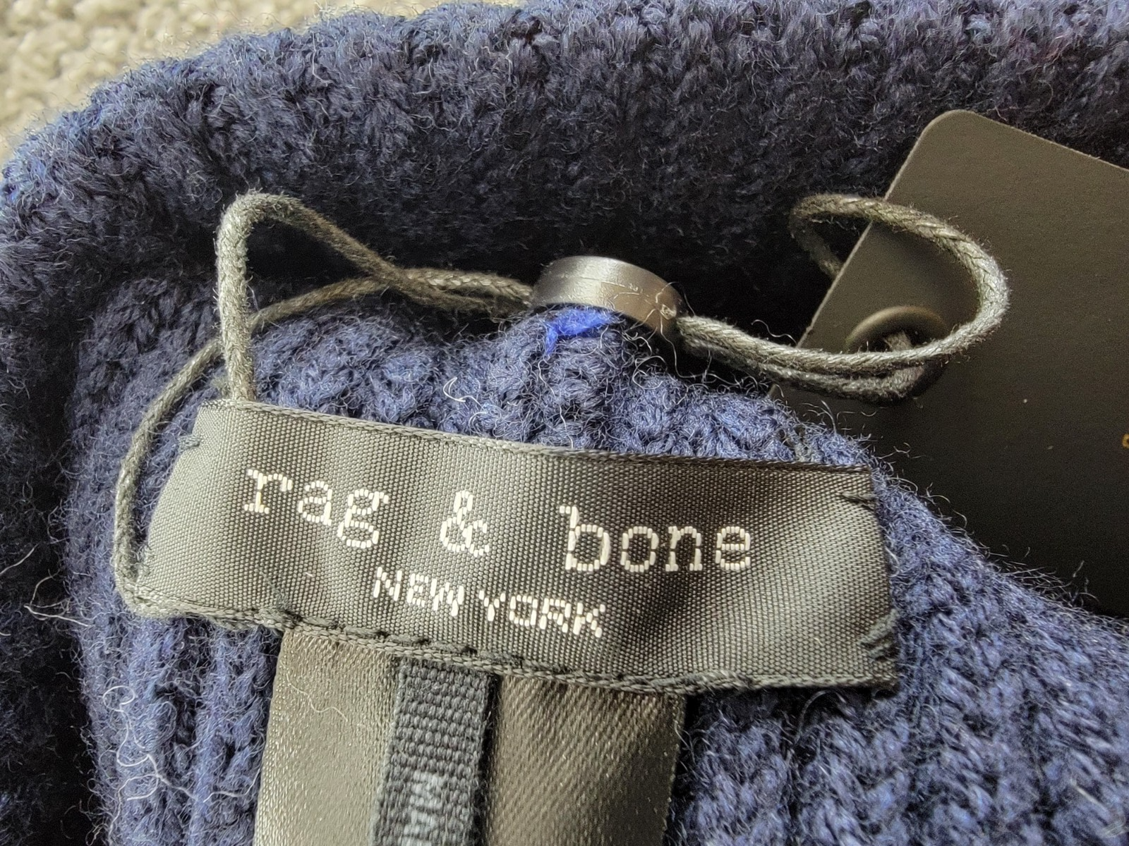 rag & bone Wool Blend Blake Stripe Beanie Womens One Size Blue Multi Folded Edge - Picture 14 of 15