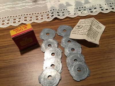 10 Vintage Webster Corp. 45 RPM Vinyl Record Insert Adapter Metal Disc Chicago