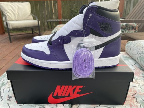 Pre-owned Jordan Air  1 Retro High Court Purple White Mens