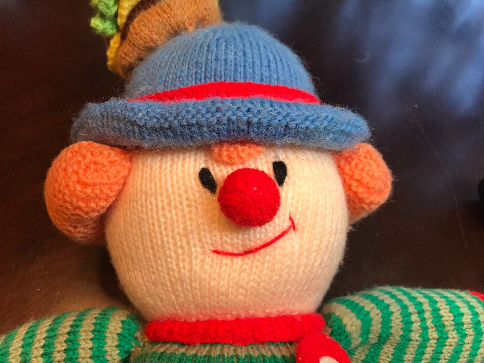 Bertie Bloomer Friendly Knitted Clown Handmade from Greenhowe Patterns Early 90s