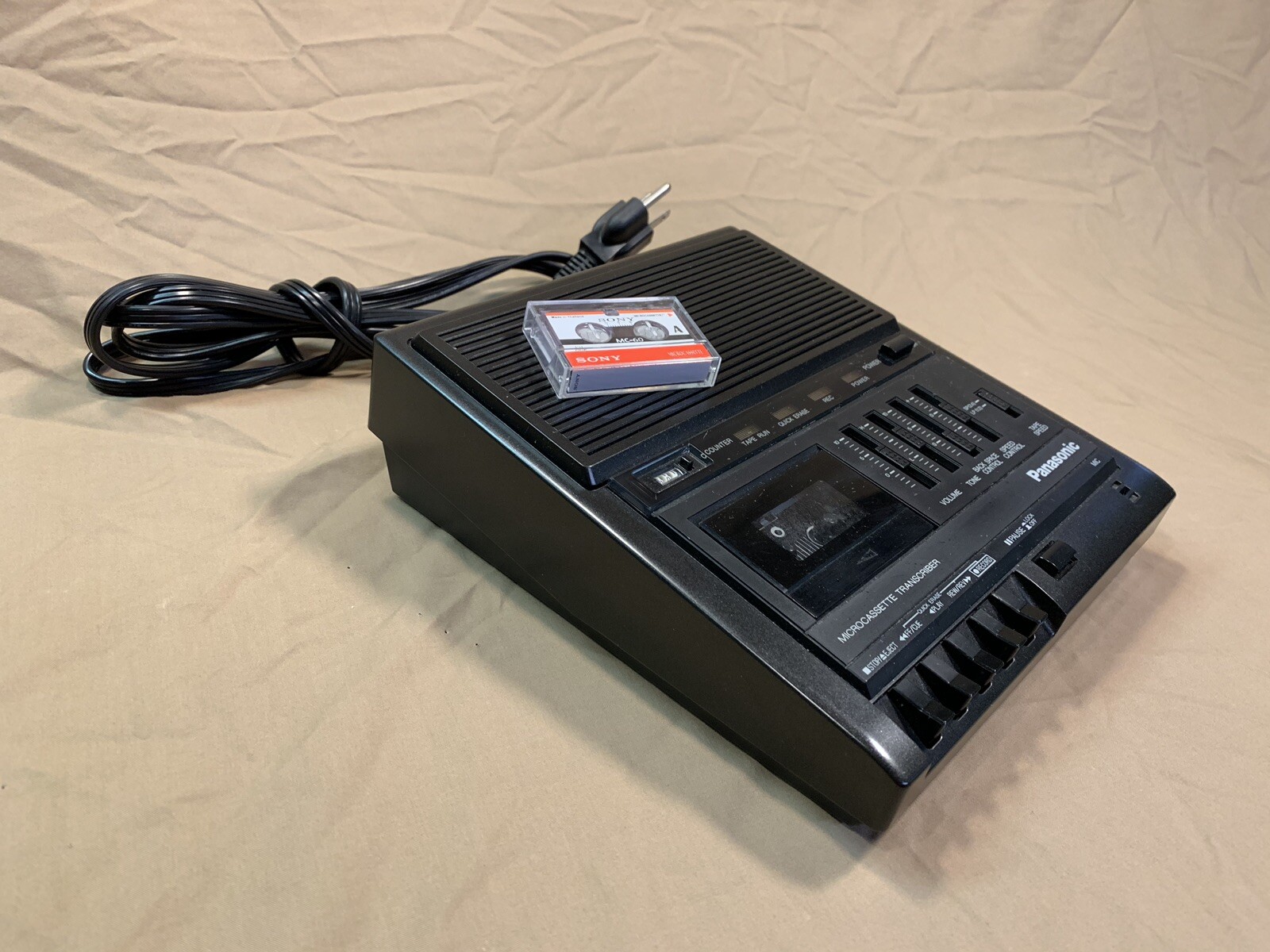 Panasonic RR-930 Microcassette Transcriber Recorder & RP-2692 Foot Pedal - Works