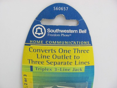 Qty Of 5 Southwestern Bell 3 Way Outlet Triplex 3 Line Jack Splitter Phone Port