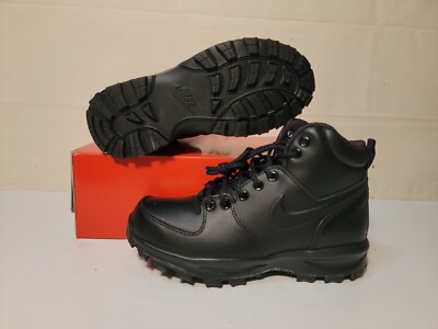 NIKE MEN'S MANOA BLACK LEATHER BOOT  454350-003 SIZE: 5.5