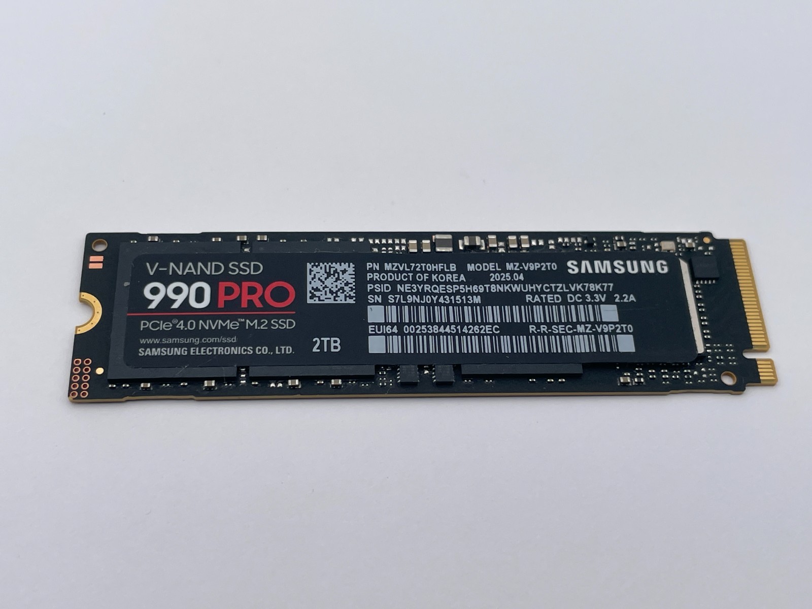 Samsung V-Nand SSD 990 2TB 4.0 M.2 Internal 2TB SSD MZ