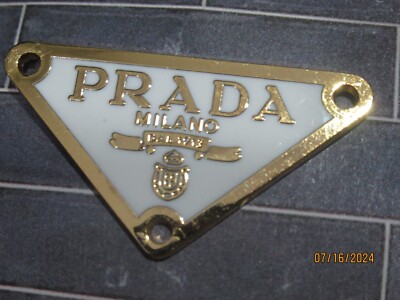 PRADA ZIP PULL   1.5 '' x  3/4'' vivid gold tone WHITE ,   THIS IS FOR 1