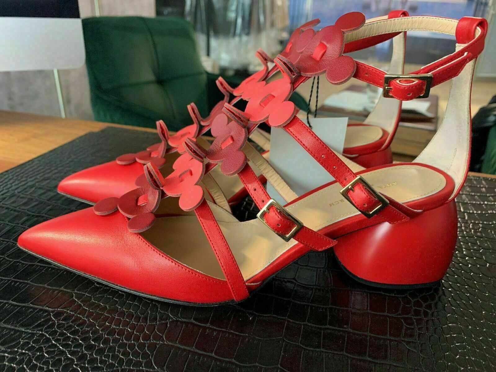 ANYA HINDMARCH ANYA HINDMARCH CAGE SANDAL POINTY APEX PUMP SANDALEN MULES FLATS SHOES SCHUHE 37