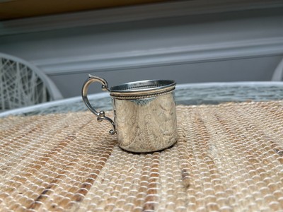 Vintage Empire Silver Company Pewter Baby Cup - 2 1/2'' diameter w/ Beaded Rim