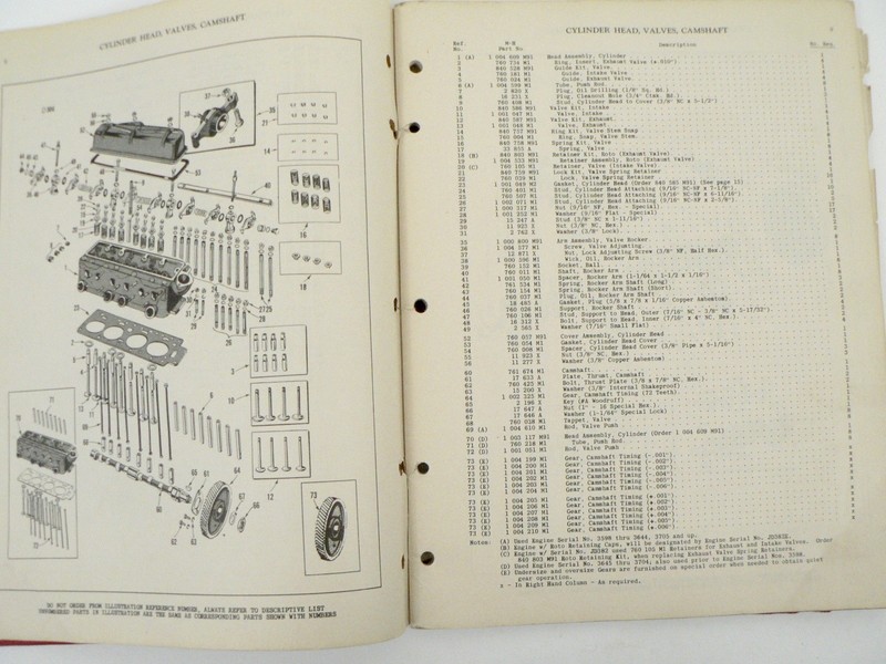 Massey Ferguson 55 Diesel Tractor Repair Parts List Catalog Maintenance 1951