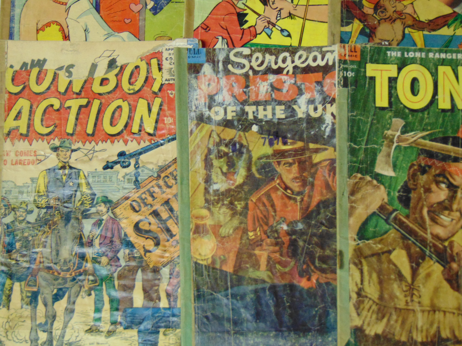 Lot of 15 Pop Hollinger Rebuilt Comic Books 1950s Lassie Popeye Tonto Roy Rogers