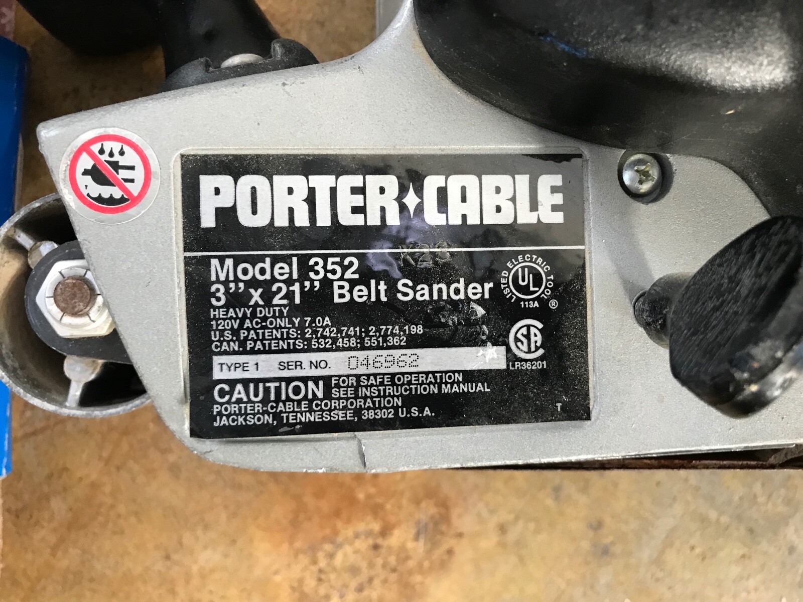 Porter Cable BELT SANDER  Model 352  3