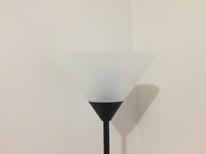 Upright Floor Lamp With Black Base And Frosted White