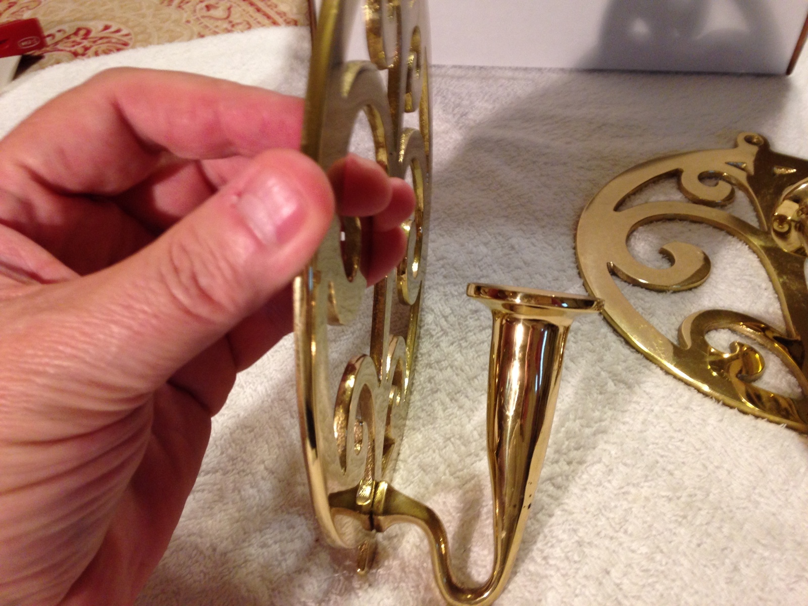 Pair Of Virginia Metalcrafters Brass Wall Sconces  #16-1